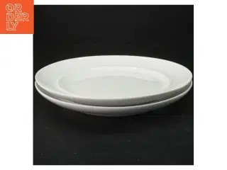 Hvidpot porcelænstallerkener fra B&G (str. Ø 25 cm)