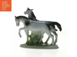 Porcelænsfigur af to heste (str. 12,5 cm)