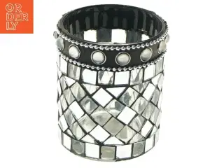 Dekorativ lysestage med spejldesign (str. 8,5 cm)