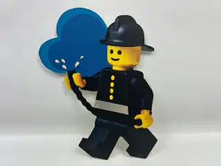 Vintage LEGO papskilt / reklameskilt m. brandmand