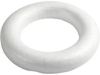 Ring med flad bagside, str. 30 cm, tykkelse 40 mm, hvid, 1 stk.