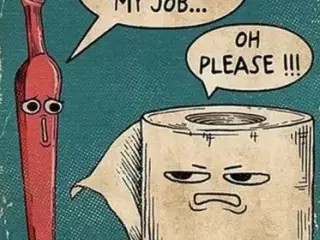 * Lærredsmaleri; Sjoveste tema - til toilettet