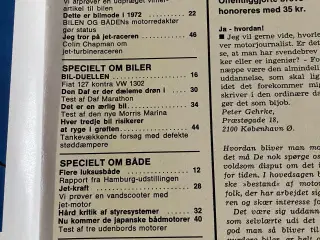BILEN og BÅDEN blade 1972 og 1973.