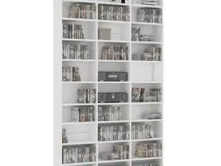 Cd-reol 102x16x177,5 cm konstrueret træ hvid