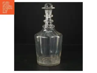 Antik Glas karaffel med prop (str. 22 cm)
