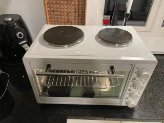 Mini ovn med 2 kogeplader