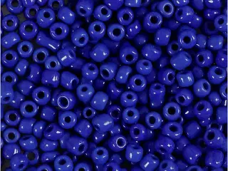 Rocaiperler, diam. 3 mm, str. 8/0, hulstr. 0,6-1,0 mm, blå, 25g/ 1 pk.