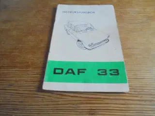 DAF 33 – instruktionsbog – fra ca. 1972  