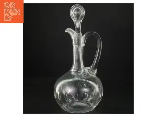 Gennemsigtig glaskande med prop (str. 15 cm i diameter. 23 cm uden låg)