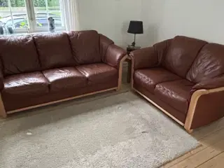 Lædersofa 3+2