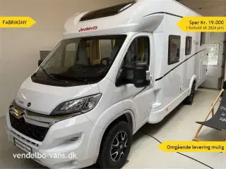 2023 - Dethleffs Just T 7052 DBM - 90 Year   Fritstående dobbeltseng med ekstra  stor garage neden under
