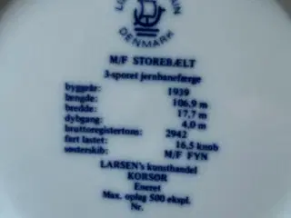 Færge - M/F Storebælt - 1939, Lise Porcelain 