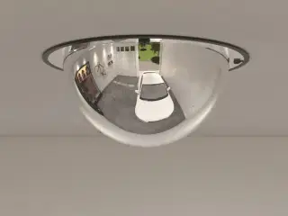 Fuldkuppelt trafikspejl Ø30 cm akryl