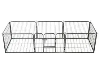 Løbegård til hunde 8 paneler stål 60 x 80 sort