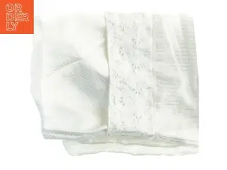 Hvid blonde kant hovedpudebetræk (str. 65x55 cm)