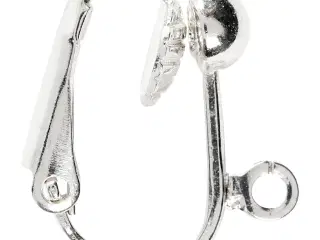 Øreclips, L: 16,5 mm, B: 1,5 mm, hulstr. 1,6 mm, forsølvet, 40stk./ 1 pk.