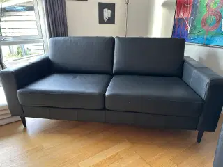 Sofa i ægte læder. Spécial designet