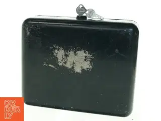Sort pengekasse med nøgle (str. 25 x 20 cm)