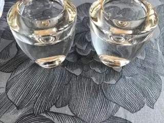 Glas lysestager fra royal Copenhagen