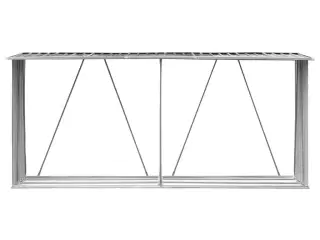 Brændeskur til haven 330x84x152 cm galvaniseret stål antracitgrå