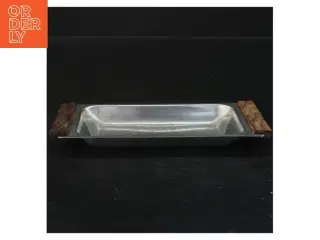 Rektangulært serveringsfad med træhåndtag (str. 18,5x9 cm)