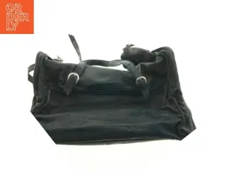 Sort weekendtaske i læderlook (str. 53 x 33 cm)