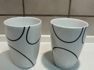 2 stk.  Menu termo krus hvide med sort kontour