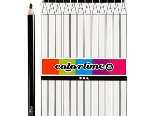 Colortime Farveblyanter, L: 17,45 cm, mine 5 mm, JUMBO, sort, 12stk./ 1 pk.