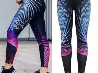 Leggins.M.3D-print/Høj talje/Stør:Large og medium