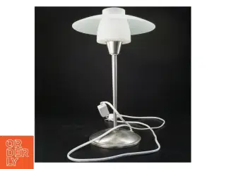 Bordlampe med glasskærm i matteret glas (højde 39 cm)