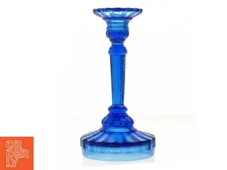 Blå lysestage i glas (str. 20 cm)