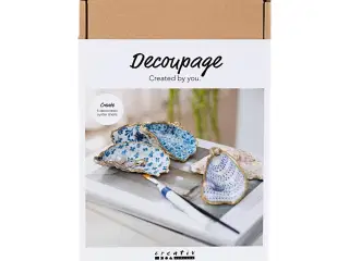 DIY Kit Decoupage, Østersskaller, blå, 1 pk.