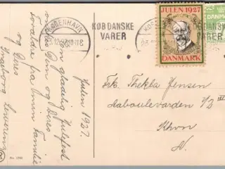 Julemærke 1927 på Postkort