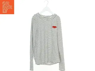 Langærmet stribet bluse med læbe-detalje fra Vero moda (str. S)