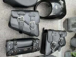 Harley lædertasker til tank sidetasker kåbe sæde