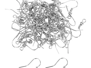 Ørekroge, L: 18 mm, forsølvet, 100stk./ 1 pk.
