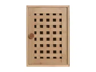 Nøgleskab i bambus/metal - Natur, 19 × 6 × 27 cm