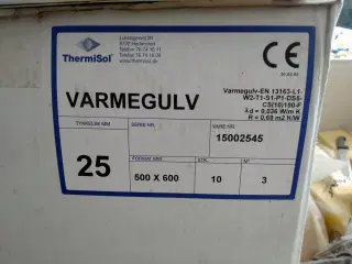 Varmefordelings plader Termisol 25x500x600mm