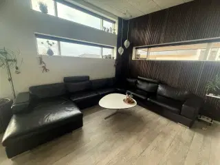 Hjort Knudsen u-sofa i læder