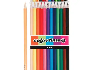 Colortime Farveblyanter, L: 17,45 cm, mine 3 mm, ass. farver, 12stk./ 1 pk.