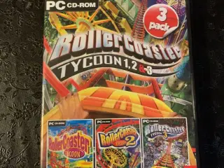 Solgt - Pc spil - rollercoaster tycoon 1 + 2 + 3