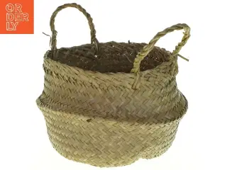 Flettet kurv med låg (str. 22x13 cm)