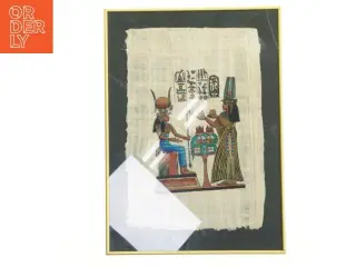 Indrammet egyptisk papyruskunst fra Aage Larsen (str. 42x30,5 cm)