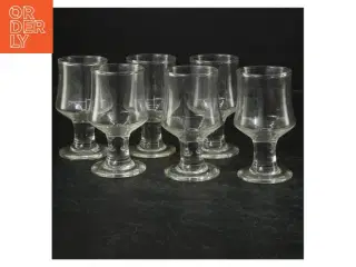 Seks små glas på 9 cm (str. 9 cm. 6 styk)