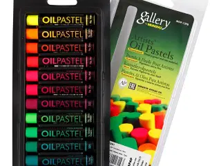 Gallery Oliepastel, L: 7 cm, tykkelse 11 mm, neonfarver, 12stk./ 1 pk.