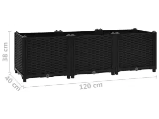 Højbed 120x40x38 cm polypropylen