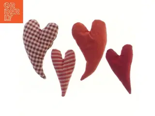 Stof hjerter til dekoration (str. 10-12 cm)