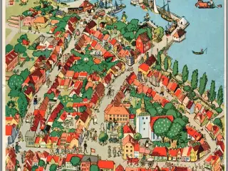 Eventyrbyen i Danmark - Ærøskøbing - Kort A4 - kan foldes som postkort - Ubrugt