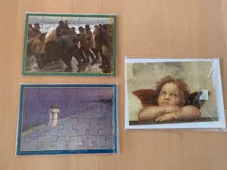Puslespil - postkort som puslespil i kraftig pap