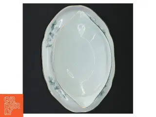 Porcelæns saucesæt med blomstermotiv (str. 21,5 cm)
